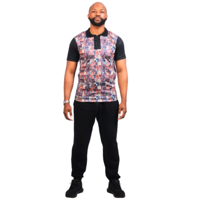 Mondlane Heritage African Golf Shirt with Matching Bucket Hat by Tribe Afrique - Tribe Afrique