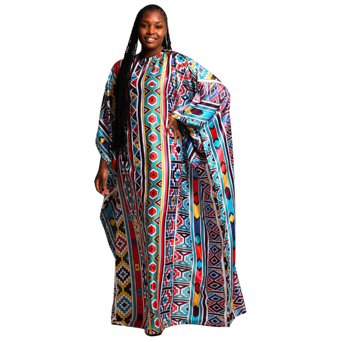 New Ndebele African Bubu Dress by Tribe Afrique (Kaftan) - Tribe Afrique