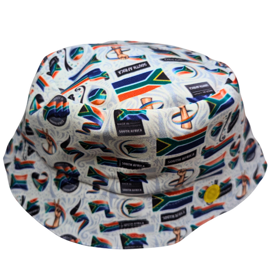 White South African Flag of Flags Bucket Hat - Tribe Afrique