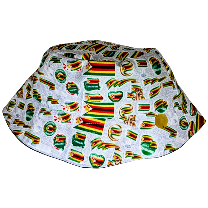 White Zimbabwe Zim Flag of Flags Bucket Hat - Tribe Afrique