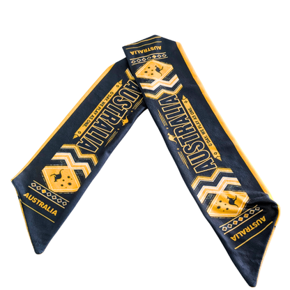 Australia Supporters Double-Sided Fleece Scarf, Green & Gold by Tribe Afrique