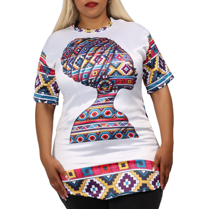 Luxury New Ndebele Heritage Tunic Shirt with Matching Head Wrap