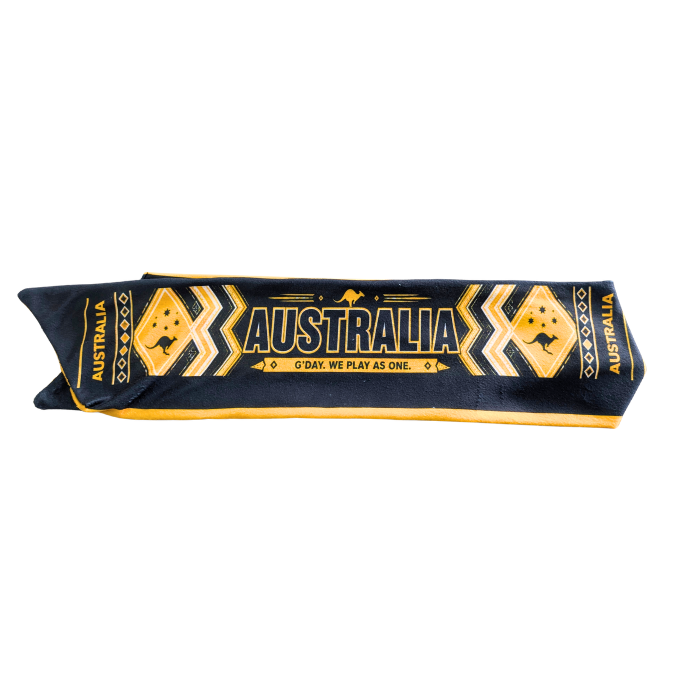 Australia Supporters Double-Sided Fleece Scarf, Green & Gold by Tribe Afrique