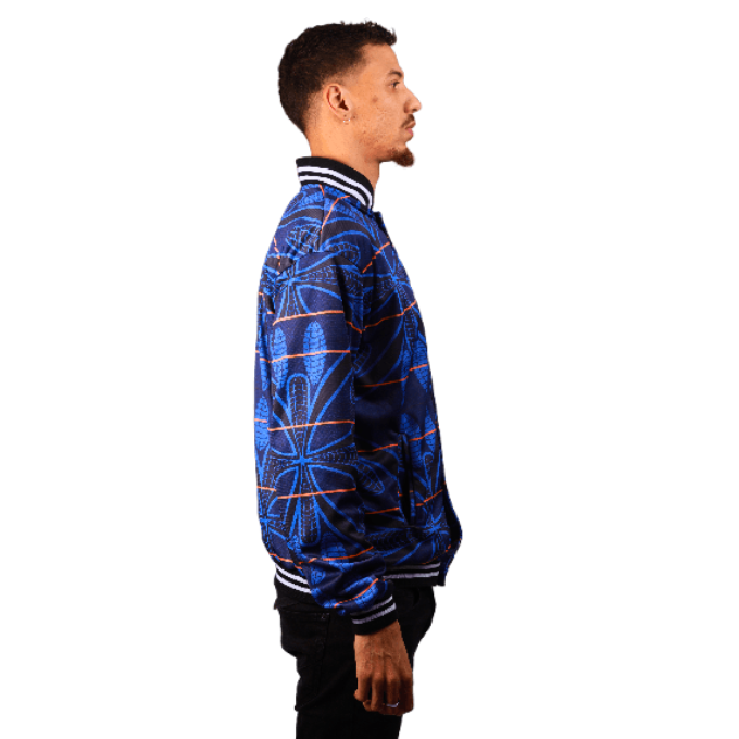 Blue Sotho African Bomber Jacket by Tribe Afrique - Tribe Afrique