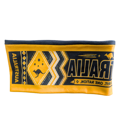 Australia Supporters Double-Sided Fleece Scarf, Green & Gold by Tribe Afrique