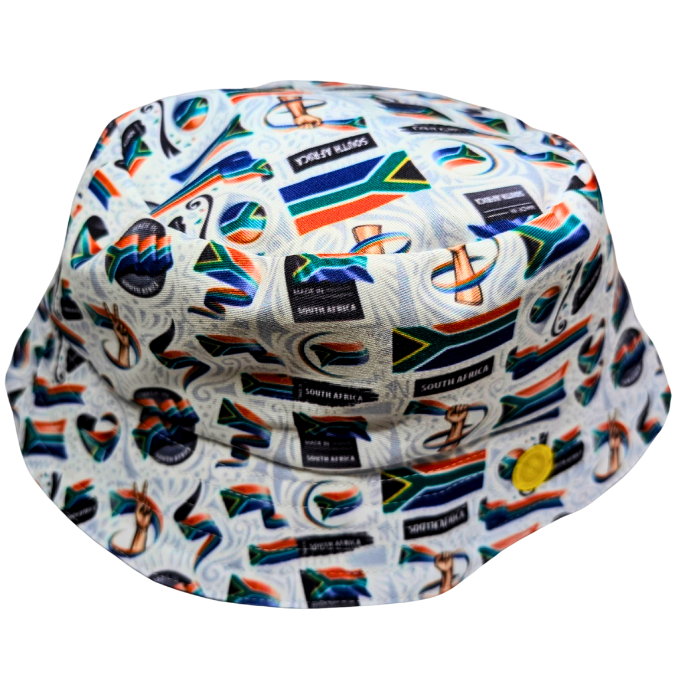 White South African Flag of Flags Bucket Hat - Tribe Afrique