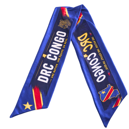 Proudly DRC Congo Leopards supporters Double-sided Fleece Scarf by Tribe Afrique