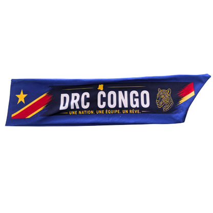 Proudly DRC Congo Leopards supporters Double-sided Fleece Scarf by Tribe Afrique