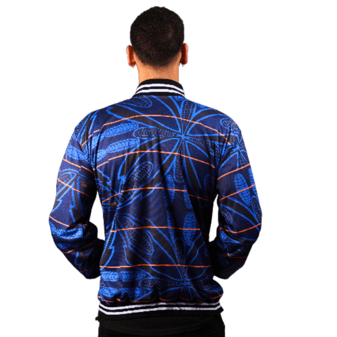 Blue Sotho African Bomber Jacket by Tribe Afrique - Tribe Afrique