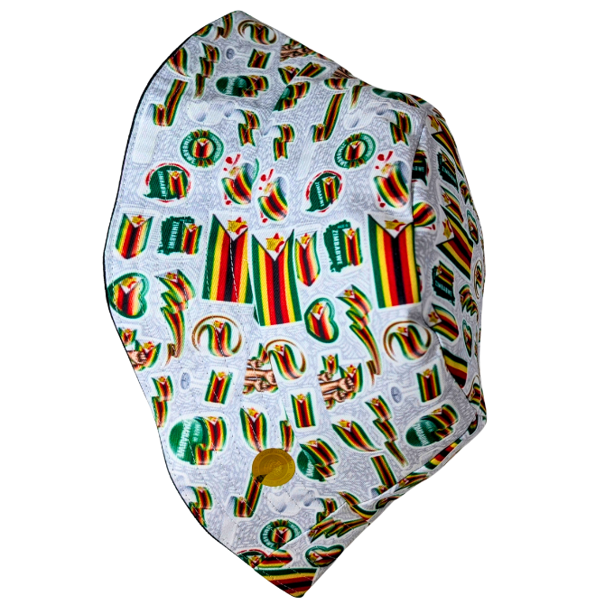 White Zimbabwe Zim Flag of Flags Bucket Hat - Tribe Afrique