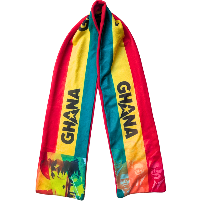 Ghana Black Stars Supporters Double-sided Fleece Scarf by Tribe Afrique
