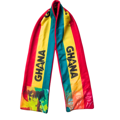 Ghana Black Stars Supporters Double-sided Fleece Scarf by Tribe Afrique