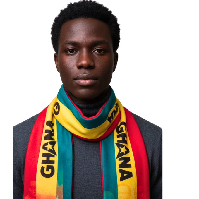 Ghana Black Stars Supporters Double-sided Fleece Scarf by Tribe Afrique