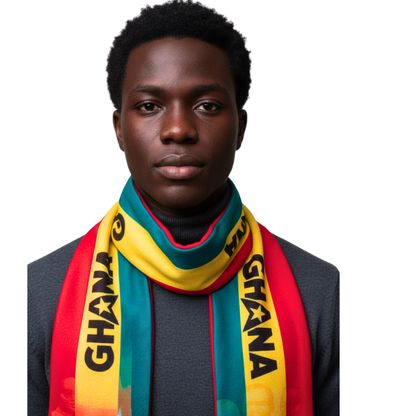 Ghana Black Stars Supporters Double-sided Fleece Scarf by Tribe Afrique