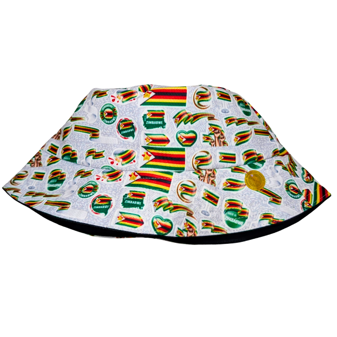White Zimbabwe Zim Flag of Flags Bucket Hat - Tribe Afrique