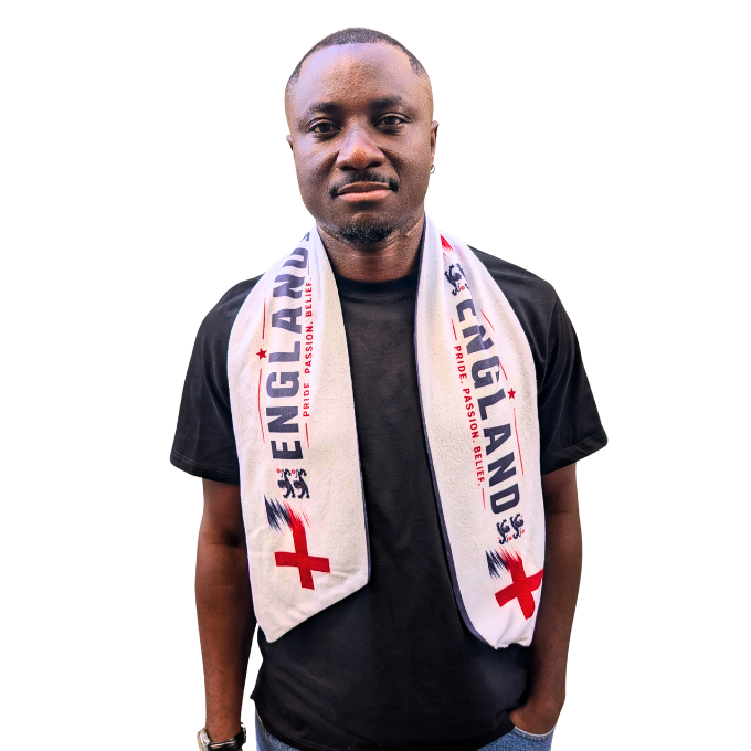 England St. George Cross Supporters Double-Sided Fleece Scarf by Tribe Afrique