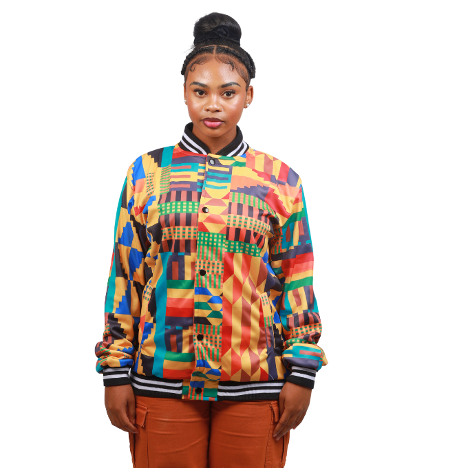 Kente African Bomber Jacket by Tribe Afrique - Tribe Afrique