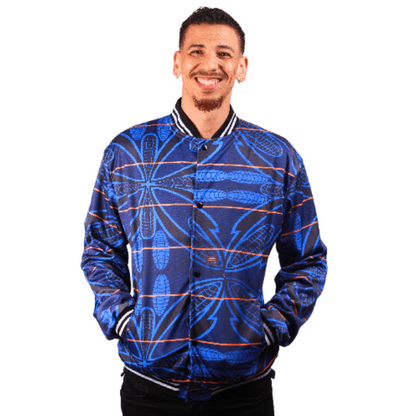 Blue Sotho African Bomber Jacket by Tribe Afrique - Tribe Afrique