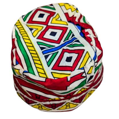 Orange Ndebele African Bucket hat by Tribe Afrique - Tribe Afrique