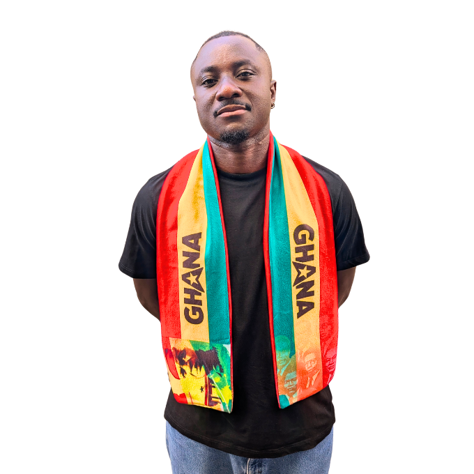 Ghana Black Stars Supporters Double-sided Fleece Scarf by Tribe Afrique