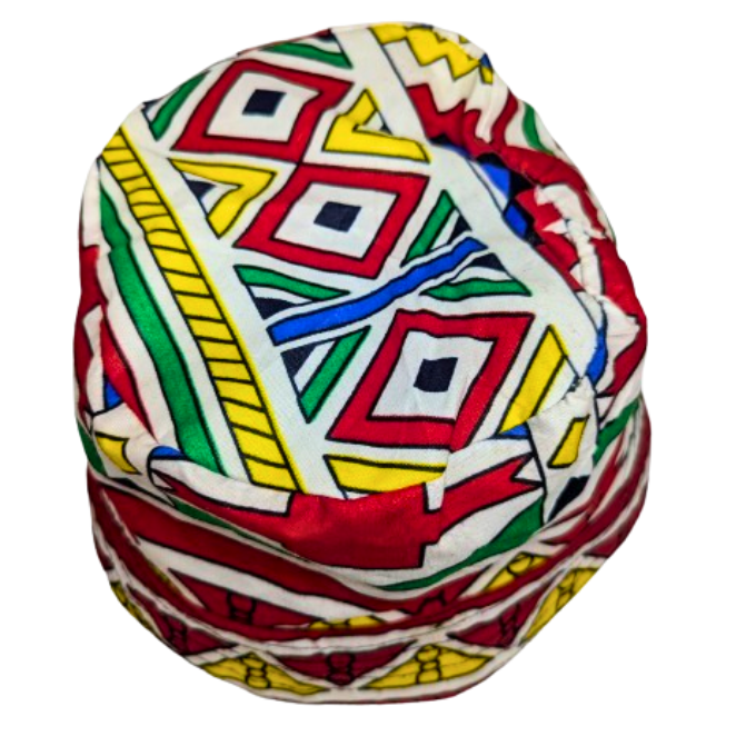 Orange Ndebele African Bucket hat by Tribe Afrique - Tribe Afrique