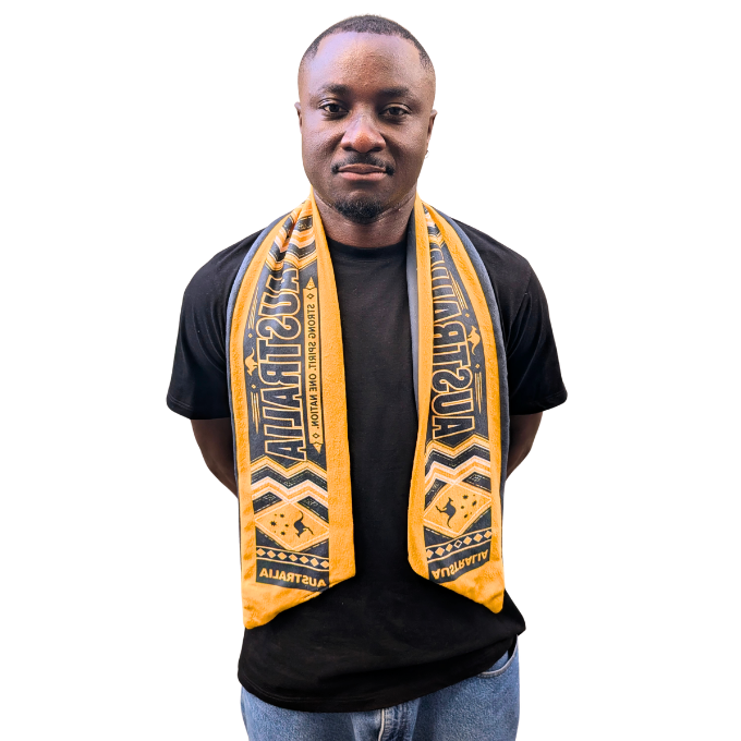 Australia Supporters Double-Sided Fleece Scarf, Green & Gold by Tribe Afrique