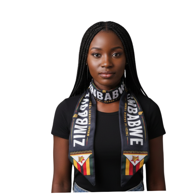 Proudly Zimbabwean Supporters Double-sided fleece scarf by Tribe Afrique