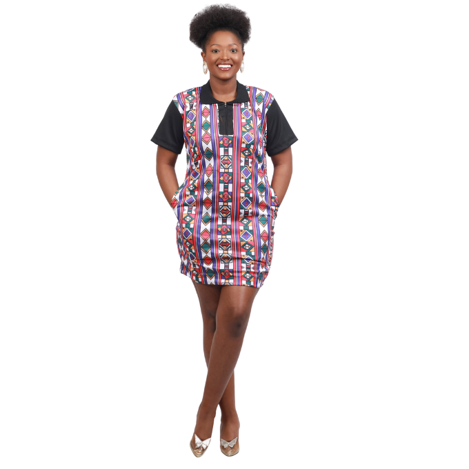 Full Original Ndebele African Golfer Dress by Tribe Afrique - Tribe Afrique