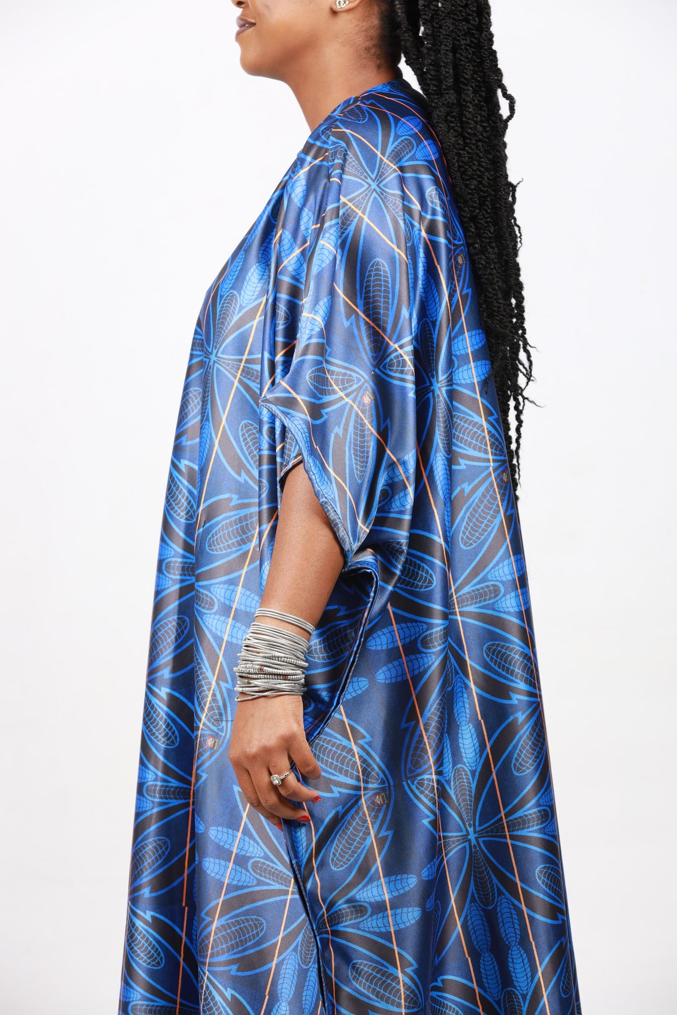 Blue Sotho African Bubu Dress by Tribe Afrique (Kaftan) - Tribe Afrique