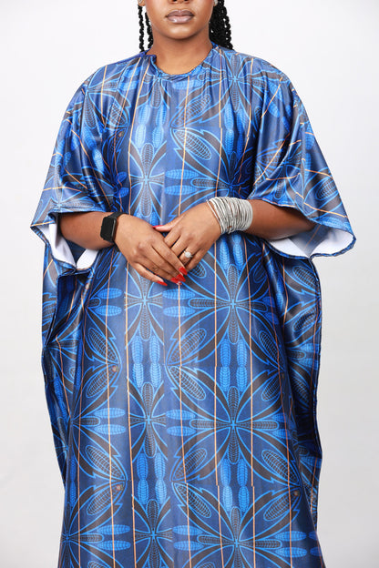 Blue Sotho African Bubu Dress by Tribe Afrique (Kaftan) - Tribe Afrique