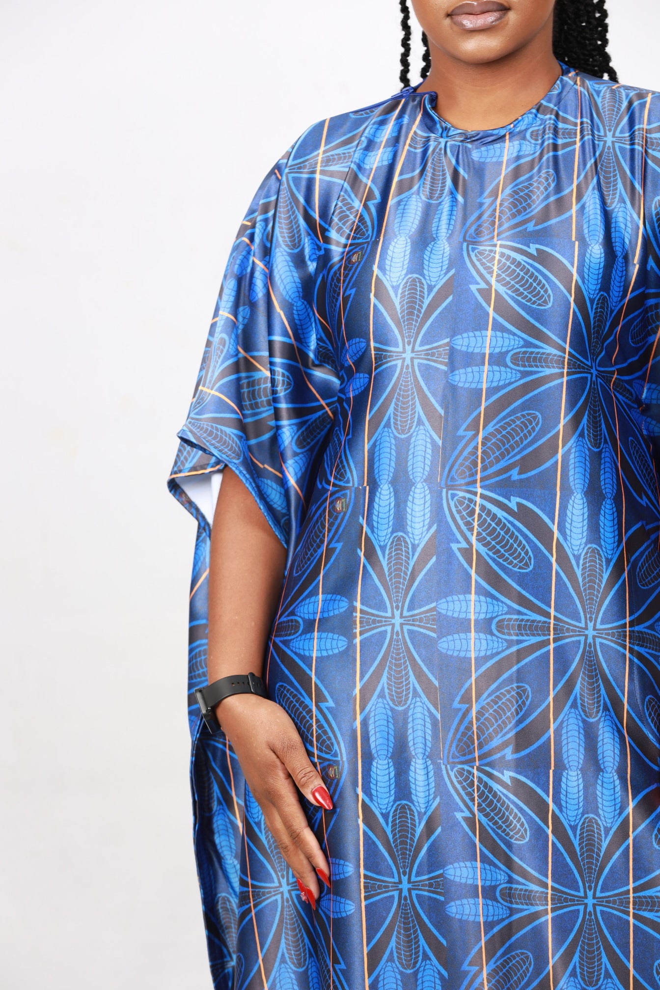 Blue Sotho African Bubu Dress by Tribe Afrique (Kaftan) - Tribe Afrique