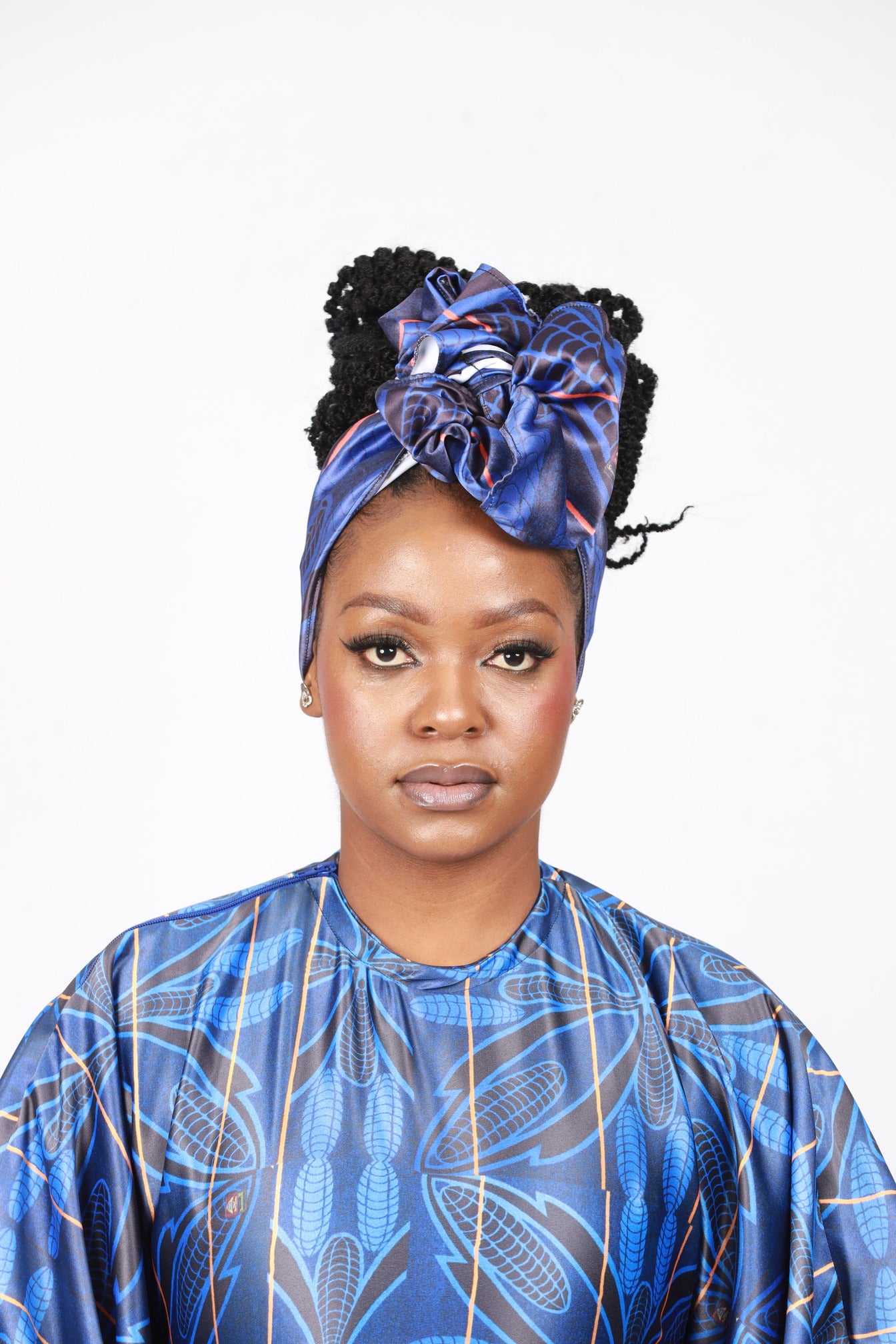Blue Sotho African Bubu Dress by Tribe Afrique (Kaftan) - Tribe Afrique