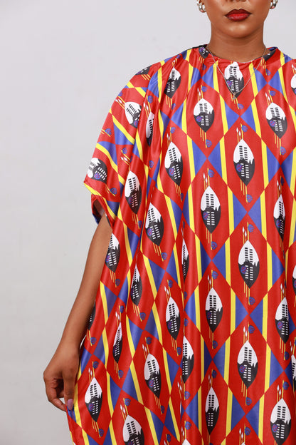 Red Swati African Bubu Dress by Tribe Afrique (Kaftan) - Tribe Afrique