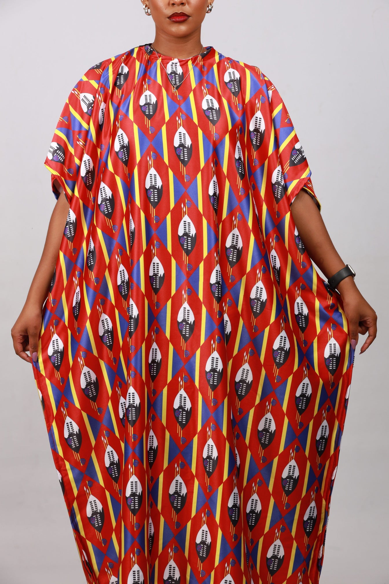 Red Swati African Bubu Dress by Tribe Afrique (Kaftan) - Tribe Afrique