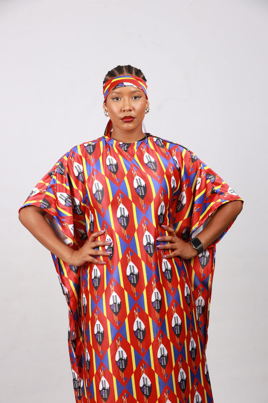 Red Swati African Bubu Dress by Tribe Afrique (Kaftan) - Tribe Afrique