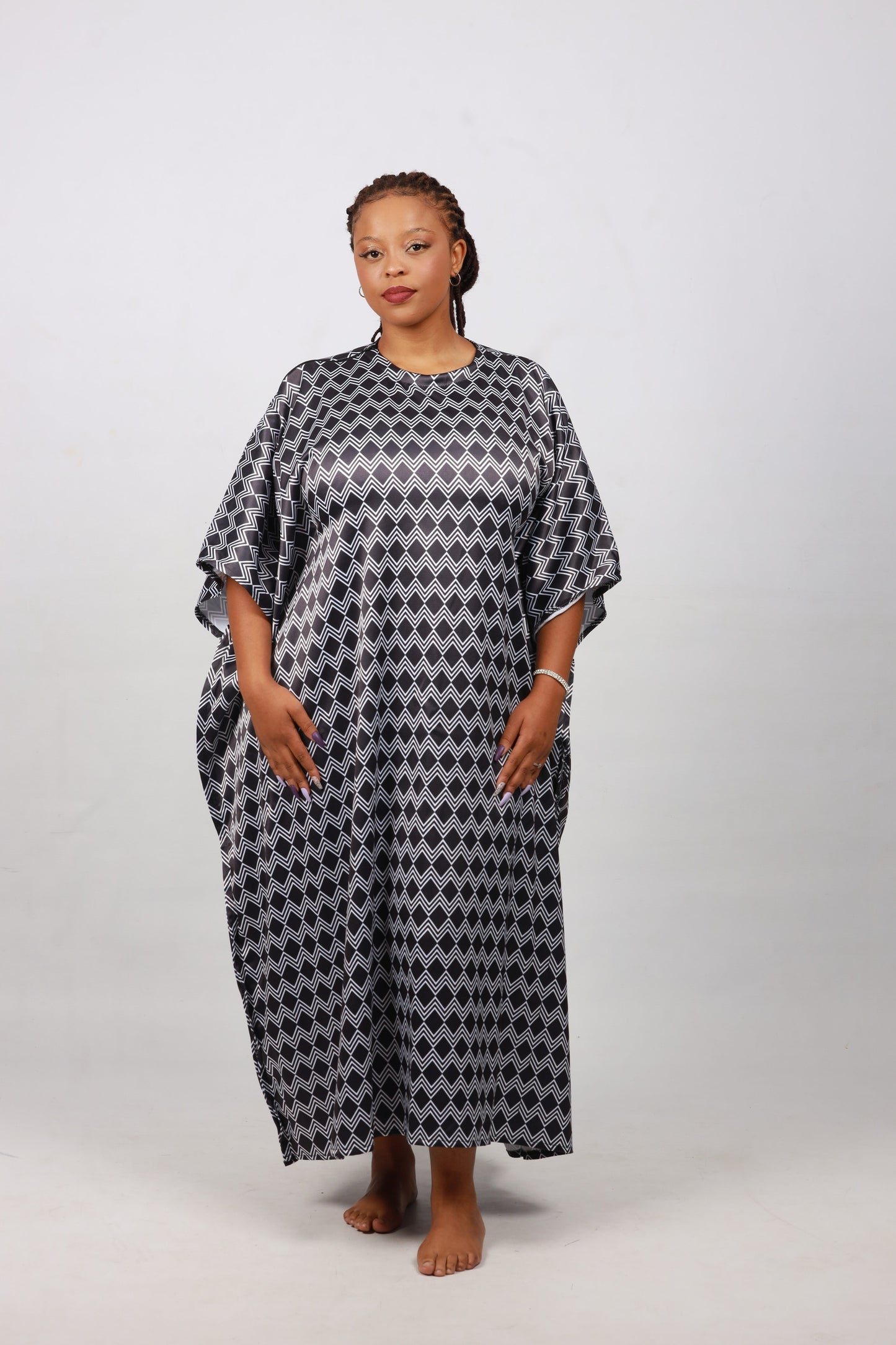 Xhosa Zig Zag African Bubu Dress by Tribe Afrique (Kaftan) - Tribe Afrique
