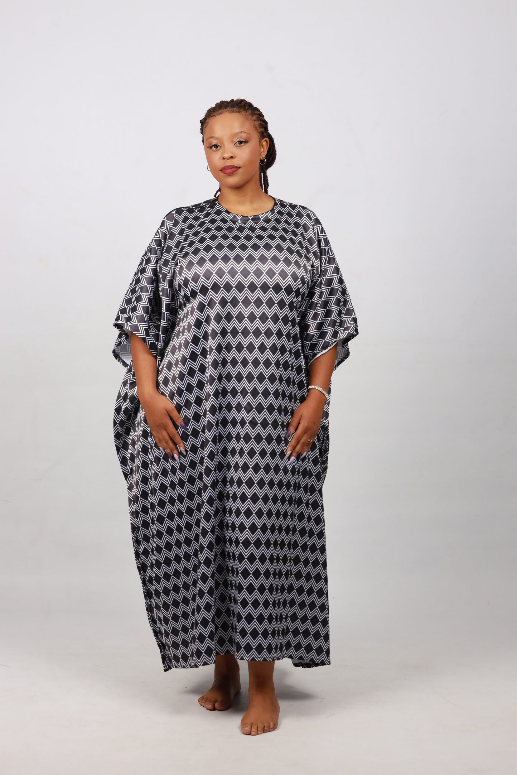 Xhosa Zig Zag African Bubu Dress by Tribe Afrique (Kaftan) - Tribe Afrique