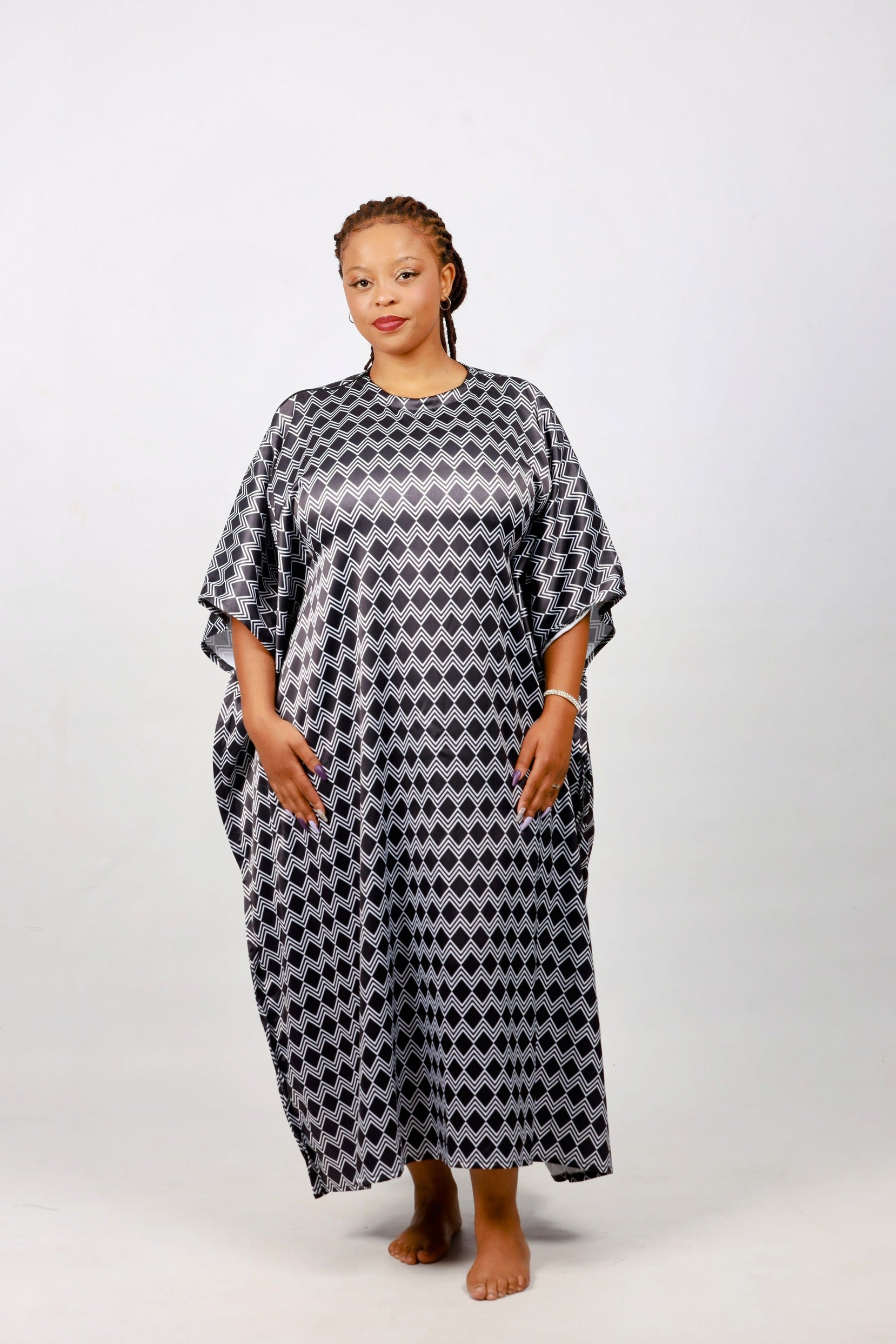 Xhosa Zig Zag African Bubu Dress by Tribe Afrique (Kaftan) - Tribe Afrique