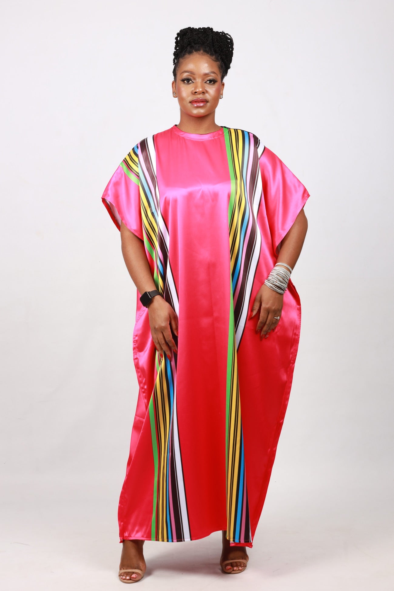 Pink Venda African Bubu Dress by Tribe Afrique (Kaftan) - Tribe Afrique
