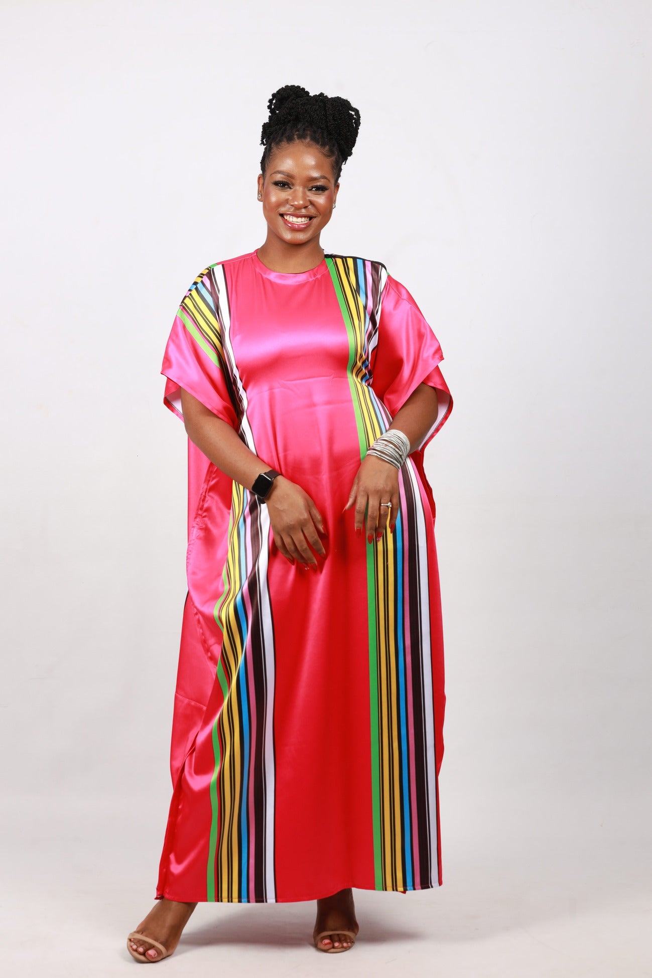 Pink Venda African Bubu Dress by Tribe Afrique (Kaftan) - Tribe Afrique