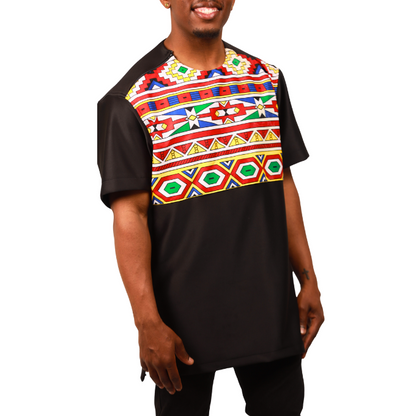 Orange Ndebele Mens Formal African Shirt by Tribe Afrique