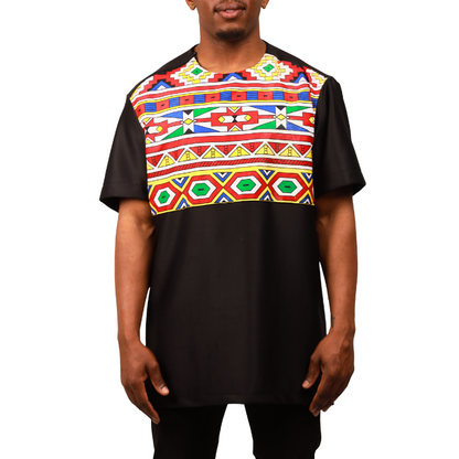 Orange Ndebele Mens Formal African Shirt by Tribe Afrique