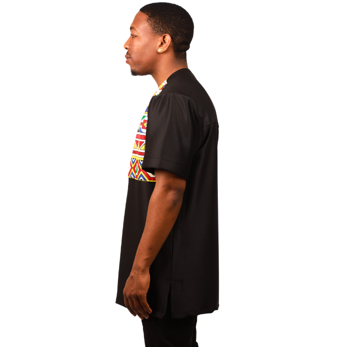 Orange Ndebele Mens Formal African Shirt by Tribe Afrique