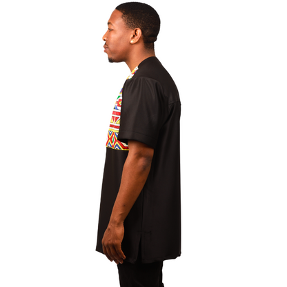 Orange Ndebele Mens Formal African Shirt by Tribe Afrique