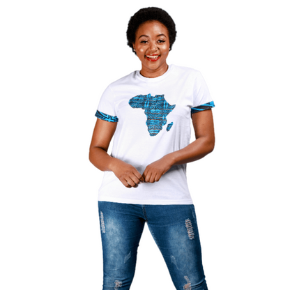 White Sotho Africa Map Shirt by Tribe Afrique Tribe Afrique