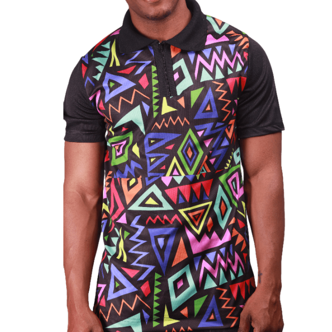 Gao African Heritage Golf Shirt by Tribe Afrique Tribe Afrique