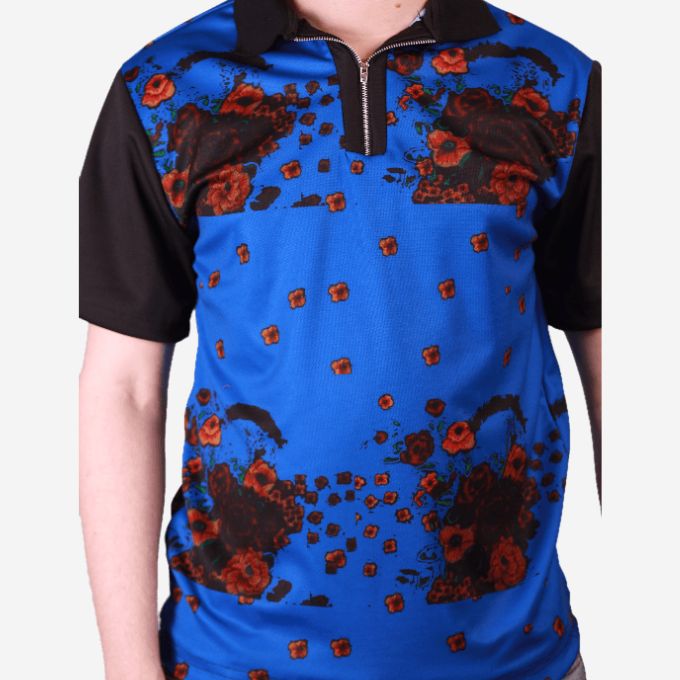 Blue Tsonga African Golf Shirt Tribe Afrique