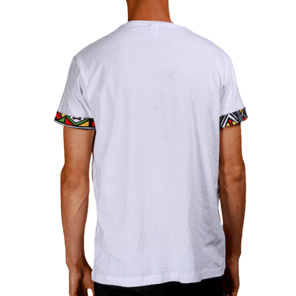 White Ndebele Africa Map Shirt by Tribe Afrique Tribe Afrique