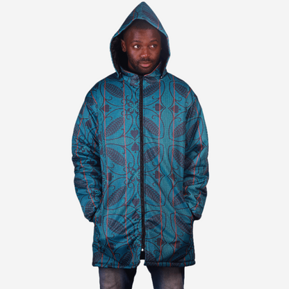 Green Sotho Long Jacket with Removable hood Tribe Afrique