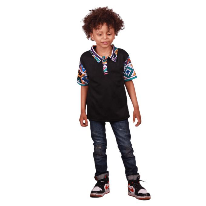 Kids Ndebele Reloaded African Heritage Shirt by Tribe Afrique Tribe Afrique